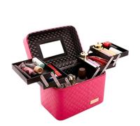 Caja de maquillaje Bolso de lavado cosmético de gran capacidad de lady profesional Caja de almacenamiento de múltiples capas Caja de almacenamiento portátil Caja cosmética Caja de maquillaje profesion