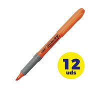 BIC Highlighter Grip Marcadores punta biselada Ajustable - Naranja, Caja de 12 unidades