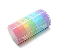 Caja de medicamentos, 28 compartimentos, de plástico, sellada, semanal, organizador de medicamentos, portátil, para 7 días