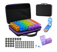 Caja de medicamentos, con 31 compartimentos separados, 26x17x11,5 cm, organizador de pastillas mensuales, organizador de pastillas de 1 mes am pm, con marcado de números claro, funcional, para mujeres