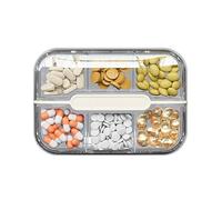 Caja de medicamentos de viaje, dispensador de soportes de medicamentos,Organizador de contenedores de medicamentos de 6 rejillas | Estuche portátil de píldoras, caja de almacenamiento de píldoras para