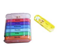 Caja de medicamentos familiar de 7 días | Estuche de medicamentos | Pastillero medicamento, estuche de planificación de medicamentos, pastillero diario, 4 compartimentos para pastillas de noche o de