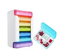 Caja de medicamentos grande pastillero portátil pastillero pastillero 7 días 6 compartimentos, pastillero organizador 7 días mañana mediodía noche organizador de píldoras grandes compartimentos