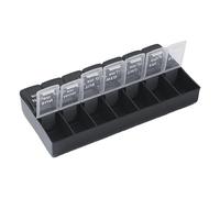 Caja de medicamentos portátil, planificador de píldoras de 7 días, dispensador de píldoras, organizador de almacenamiento de medicamentos, diseño ligero/compacto, 14,5 x 7 x 2,5 cm para viajes,