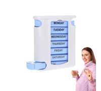 Caja de medicina familiar para 7 días, pastillero con compartimentos grandes,Caja de almacenamiento hermética para pastillas - Estuche semanal para planificador de medicamentos con 4 compartimentos,