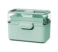 Caja de medicina genérica, multipropósito Pill Organizer, 11,22x4,72x8,27 pulgadas Storage Compartments, Portable Medication Bin for Family First Responder Container, Travel Friendly with Handle