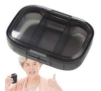 Caja de medicina portátil - Pastillero de viaje | Organizador de cajas de píldoras, 3 compartimentos contenedor de píldoras de viaje, estética de caja de píldoras