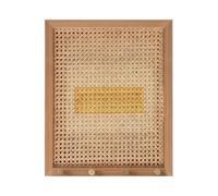 Caja de medidor de electricidad de tejido de mimbre, pegatinas de pared con diseño abatible, gancho for ropa, interruptor eléctrico de oclusión, decoración del hogar(Flip right-Vertical,50x40cm)