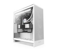 Caja de medio torre - NZXT - H7 Flow - Blanco - Refrigeración eficiente - Cristal templado