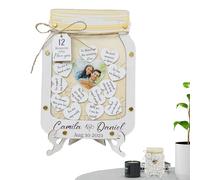 Caja de memoria romántica - Jar de recuerdo decorativo, tope de tokens sincero, Corazones de expresión de amor creativo | Cápsula de mensaje de amor de madera, caja de afirmación personalizada, hermos