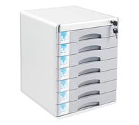 Caja de metal con 7 compartimentos con cierre, aleación de aluminio, robusta, con bloqueo múltiple y campos de rotulación, 40,5 x 30 x 36 cm, DIN A4, almacenamiento de documentos, oficina en casa