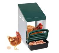 Caja de metal para anidar pollos con bandejas extraíbles y colección de huevos enrollables para una gallina resistente
