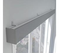 Caja de metal para cortina con riel - Rodillos silenciosos para montaje en pared/techo para cubierta de barra de cortina, decoración elegante del hogar, diseño de fácil instalación