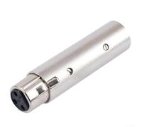 Caja de metal XLR de 3 pines a 5 pines para adaptador DMX para equipo de audio e iluminación, conector compatible con cables estándar (hembra de 3 pines a macho de 5 pines)