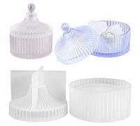 Caja de moldes de resina de silicona redonda para baratijas moldes de caja de almacenamiento de joyas molde con tapa para boda, baby shower, cumpleaños, niños, regalo hecho a mano, bricolaje