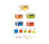 Caja de monedas de madera con clasificación de color juguete para entrenamiento de habilidades cognitivas motoras finas