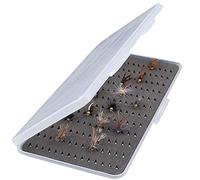 caja de mosca seca transparente, Storage Box with Foam Inserts for Trout Fly Fishing, caja de cebo de pesca con moscas para pesca en agua dulce y viajes al aire