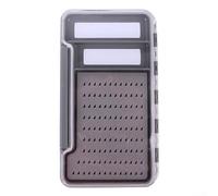 Caja de moscas diseñada con estructura trasera delgada para pescadores que priorizan la movilidad y la accesibilidad al gestionar múltiples patrones de mosca y juegos de ganchos (E)