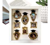 Caja de museo de bricolaje - Estuche de fotos de silueta con acabado mate | Marco de fotos pequeño para graduación, Navidad, cumpleaños, fiesta, día de San Valentín, pareja, familia, niños, novio