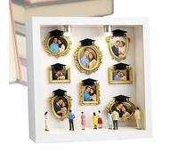 Caja de museo DIY | Estuche de siluetas para recuerdos vitrina | Marco de fotos en miniatura dorado | Regalo para graduación de Navidad, cumpleaños, boda, pareja, familia enamorada