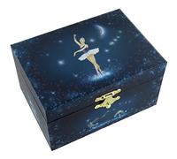 Caja de música animada para joyas/joyero musical de madera con bailarina giratoria y mecanismo musical de resorte de 18 notas - El lago de los cisnes (P. I. Chaikovski)