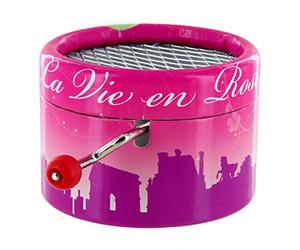 Caja de música/caja musical de manivela de cartón adornado sobre el tema de París con mecanismo musical de manivela de 18 notas - La vie en rose - La vida en rosa (Louiguy/Edith Piaf)