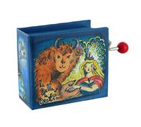 Caja de música/caja musical de manivela de cartón decorado en forma de libro con mecanismo musical de 18 notas - La bella y la bestia (Alan Menken)