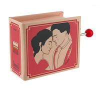 Caja de música/caja musical de manivela de cartón decorado en forma de libro con mecanismo musical de 18 notas - Titanic - My heart will go on (James Horner)