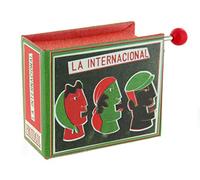 Caja de música/caja musical de manivela de cartón decorado en forma de libro con mecanismo musical de 18 notas - La internacional (Pierre Degeyter)