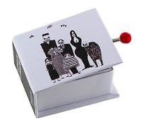 Caja de música/caja musical de manivela de cartón decorado en forma de libro con mecanismo musical de 18 notas - Tema principal de la familia Addams (Vic Mizzy)
