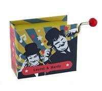 Caja de música/caja musical de manivela de cartón decorado en forma de libro con mecanismo musical de 18 notas - Tema de Laurel y Hardy - Dance of the Cuckoos (El Gordo y el Flaco)
