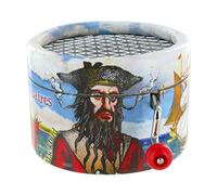 Caja de música/caja musical de manivela de cartón ilustrado sobre el tema de los piratas con mecanismo musical de 18 notas - El tema de Davy Jones - Piratas del Caribe (Hans Zimmer)