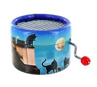 Caja de música/Caja Musical de manivela de cartón Reforzado y Adornado sobre el tema de los gatos en los tejados con Mecanismo Musical de 18 Notas - Une chanson douce (Henri Salvador)