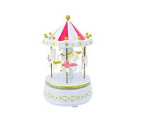 Caja de música, carrusel, boda, cumpleaños, decoración de pastel para niña, mamá, hija, día de San Valentín (blanco)