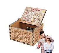 Caja de música clásica de madera, caja musical de madera personalizada, caja musical de madera, grabada, vintage, con manivela, lindas cajas para el día de San Valentín, día de Acción de Gracias