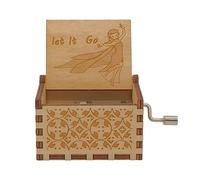 Caja de música con manivela de madera, decorativa y portátil para regalar y decoración del hogar