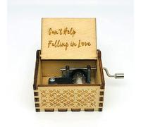 Caja de música con manivela de madera, decorativa y portátil para regalar y decoración del hogar