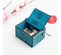 Caja de música con manivela de madera, decorativa y portátil para regalar y decoración del hogar