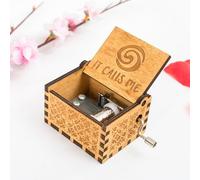 Caja de música con manivela de madera, decorativa y portátil para regalar y decoración del hogar