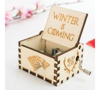 Caja de música con manivela de madera, decorativa y portátil para regalar y decoración del hogar