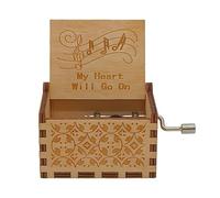 Caja de música con manivela de madera, decorativa y portátil para regalar y decoración del hogar