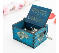 Caja de música con manivela de madera, decorativa y portátil para regalar y decoración del hogar