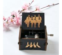 Caja de música con manivela de madera, decorativa y portátil para regalar y decoración del hogar