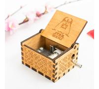 Caja de música con manivela de madera, decorativa y portátil para regalar y decoración del hogar