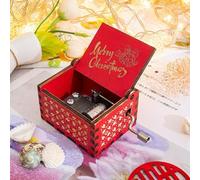 Caja de música con manivela de madera, decorativa y portátil para regalar y decoración del hogar