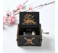Caja de música con manivela de madera, decorativa y portátil para regalar y decoración del hogar