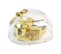 Caja de música de acrílico con Forma de corazón, Caja de música de acrílico para Cuerda | Figuras Musicales plantadas en Oro Transparente para decoración del hogar para Navidad