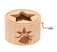 Caja de música de bambú con el villancico: Sweet the Glocken nie single - Music box de Manivela green-line, edición de Navidad, diseño de campanas