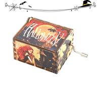 Caja de música de Halloween,caja de música de mano de Halloween - Caja de música de madera grabada Caja de música de manivela vintage | Caja de música para Halloween, exquisita decoración del hogar