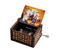 Caja De Música De Halloween Genérica - Caja De Música Portátil Para Halloween - Caja De Música Vintage Grabada Con Manivela, Regalo De Halloween Con Sonido Claro Para Regalos De Navidad Y Halloween